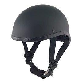 Excelsior INT Gladiator Flat Black Novelty Skull Cap Half Helmet S,M,L,XL,XXL (Black, M)