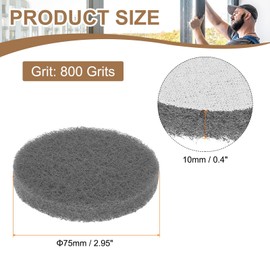 sourcing map 16pcs Scrubber Scouring Pads 800 Grits 3 Inch Drill Power Brush Hoop and Loop Surface Conditioning Disc Drill Scuffing Disc Scrub Pads for Home Kitchen Cleaning, Gray
