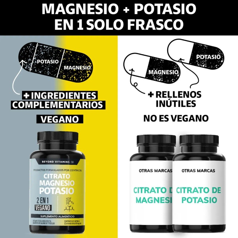 Citrato De Magnesio + Potasio 1500mg - 180 Cápsulas Sin