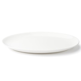 Browne Foodservice FOUNDATION Porcelain Coupe Plate, Oval, 12 Inch, Set of 12 White