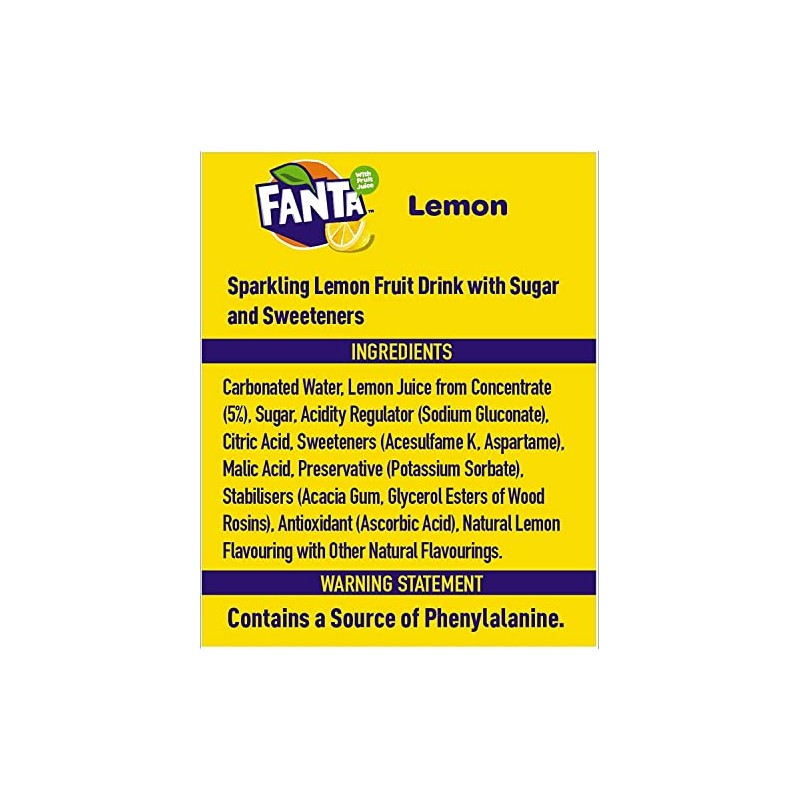 Fanta Lemon Lemon Drink, 12 Can Pack (330ml Each)