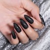 RARJSM Black Glitter Gel Nail Polish Chunky Iridescent Rainbow Sparkle