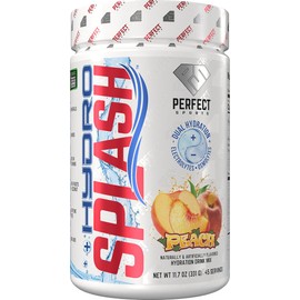 PERFECT SPORTS Hydro Splash  Mezcla para bebida hidratante  Electrolitos, BCAA y vitaminas  Frutas  coco  Sin azúcar, sin cafeína  45 porciones...    