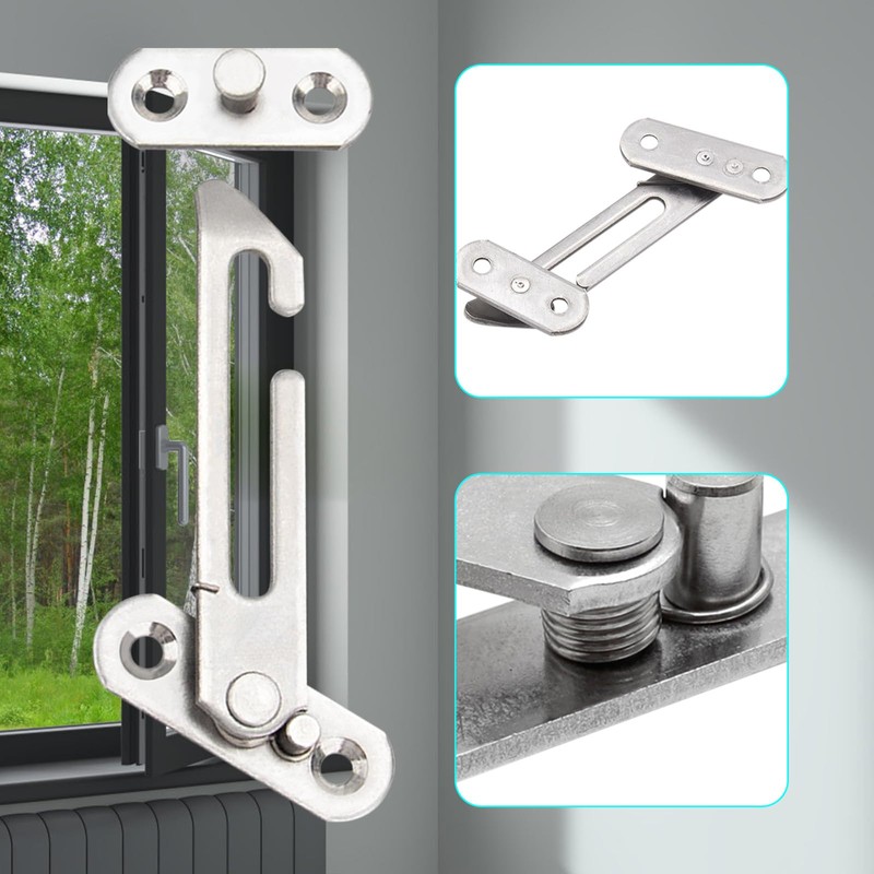 4 Pcs Window Limiter, Casement Stopper Window Limiter Stainless Steel