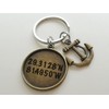 Custom Bronze Anchor Charm Keychain with Engraved Disc for Couples
