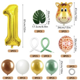 GGTTNRT 1st Birthday Decor First Birthday Decorations Jungle Theme Party Birthday Balloons Giraffes Birthday Decorations (Giraffe Theme)