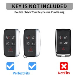 T-carbon Real Carbon Fiber Key Fob Protector Compatible with Land Rover Series Car Key fob Cover Compatible with Jaguar Key Case,Black
