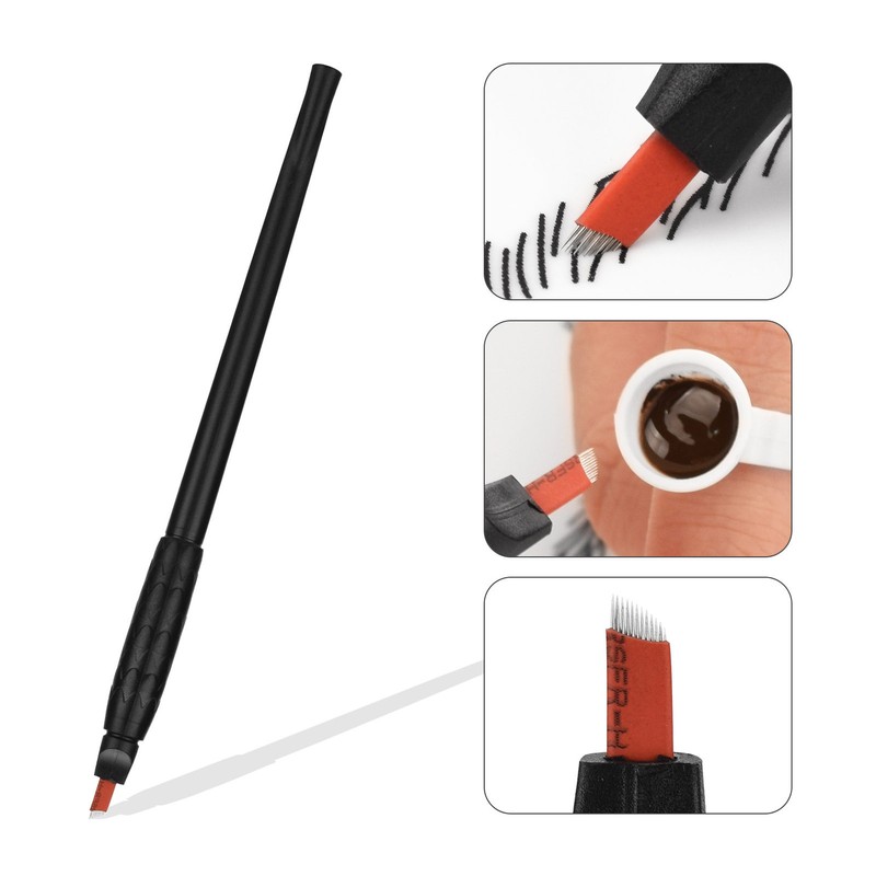 10pcs 12F Microblading Pen Home Salon Ergonomic Disposable Manual Eyebrow