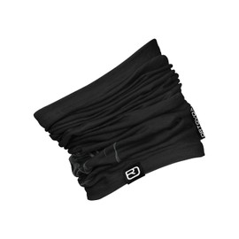 ORTOVOX 120 TEC Logo Neck Warmer - Lightweight, Hardly Bulky Tube Scarf with Technical Wool Mix for Summer Tours - Black - Unisex