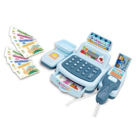 SUPYINI Interactive cash register toy with scanner, supermarket cash register set for light and sound effect, ideal toy for toddlers