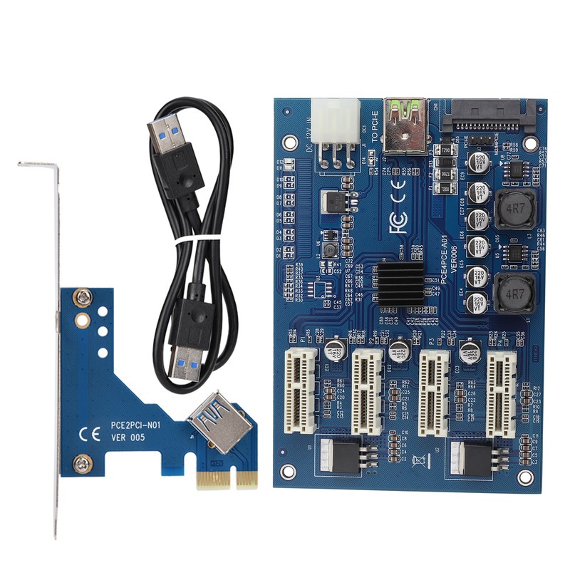 PCI-E 1X to 4X PCIe USB3.0 Converter Extender Adapter Card