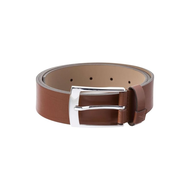 BRAX Men's Full Cowhide Leather Plain Classic Sporty Belt, Cognac,