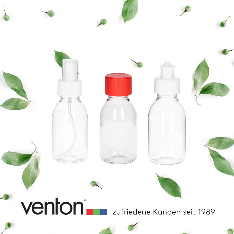 VENTON Set of 3 Empty Plastic Bottles for Filling 100