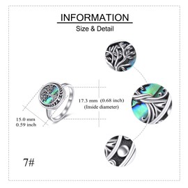 ONEFINITY Tree of Life Rings Sterling Silver Moon Phase Tree of Life Rings Family Tree Jewelry Gifts for Women, not known