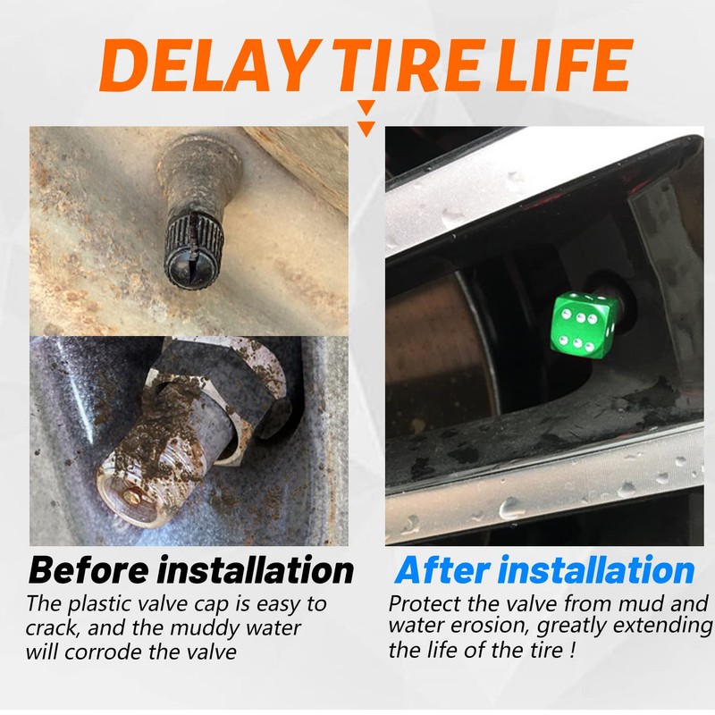 EKIND Bicycle Valve Dice (5 Pack, Gold)