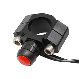 12V 7/8inch 22mm CNC Universal Motorcycle Engine Stop Start Kill Switch Button with Mounting Backplate Replacement for ATV Dirt Pit Bike Scooter K-F007