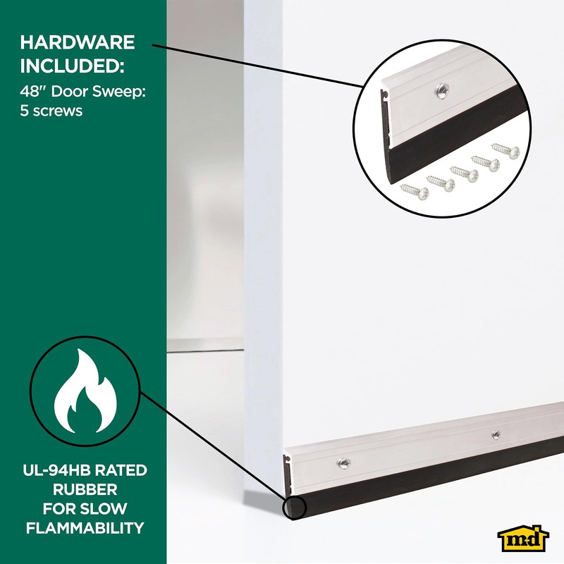 M-D Building Products 69604 All-Season Door Sweep, Heavy Duty Aluminum,