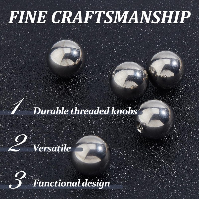 SUPERFINDINGS 5Pcs M6x22mm Ball Nuts Knob 304 Stainless Steel Female