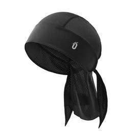 Oscenny Bicycle Headwear, Lightweight Perforated Material, Quick Drying Bandana, Sports Headwear, Sun Protection, Cycling, Running, Motorcycle Hat, black