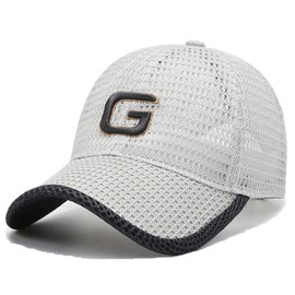 YAMEE Men's Summer Baseball Cap, Mesh Summer Hat, Sun Hat, Sports Cap, Baseball Cap for Outdoors, Sports and Travel, 1/white