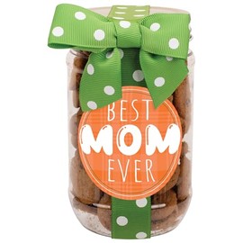 100 North Oh Sugar! Sweets! Delicious Mini Chocolate Chip Cookies in 5 Ounce Giftable Decorative Jar Container, Best Mom Ever