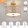 DLLT Flush Mount Ceiling Light: Modern 3-Light Semi Flush Mount