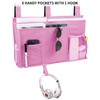 Joyfulife Bedside Caddy, 8 Pockets Organizer, Pink (Caddy for Bunk