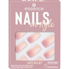 Essence Nails in Style Artificial Fingernails, No. 16, Nude, Express Result, Instant Result, Glossy, Intensive Colour, Nanoparticles Free, Pack of 12
