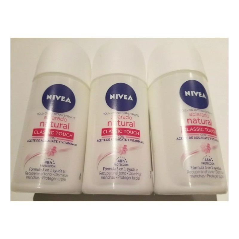 3 NIVEA ROLLON ANTIPERSP. NATURAL LIGHTENING 48 H CLASSIC TOUCH