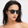 WDZAYXC Round Polarized Sunglasses with Thick Frame for Men and
