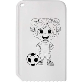 Azeeda 'Football Player Girl' Plastic Ice Scraper (IC00040673)