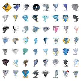 55 Pcs Tornado Stickers for Kids, Cartoon Tornado Vinyl Waterproof Decals, Funny Tornado Stickers for Water Bottles Bikes Luggage Computer Skateboard Car Motorcycle