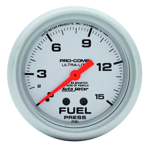 Auto Meter 4411 Ultra-Lite Mechanical Fuel Pressure Gauge, 2-5/8" (66.7mm)