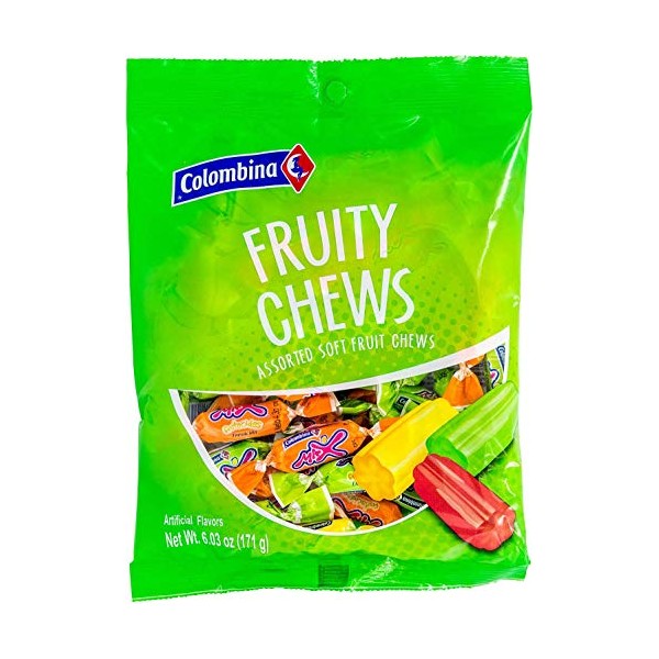 Colombina Fruity Chews Assorted Soft Fruit Chews Candy, 6.03 Ounce