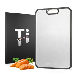 FIRE HIVE Kitchen Pure Titanium Cutting Board, Double sided Multi functional Cutting Boards, Large Cutting Board Made of Pure Titanium & Platycodon, 16*11 in Safe Cleaning Cutting Boards for Kitchen