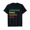 18 Years Old Awesome Since March 2007 18th Birthday T-Shirt