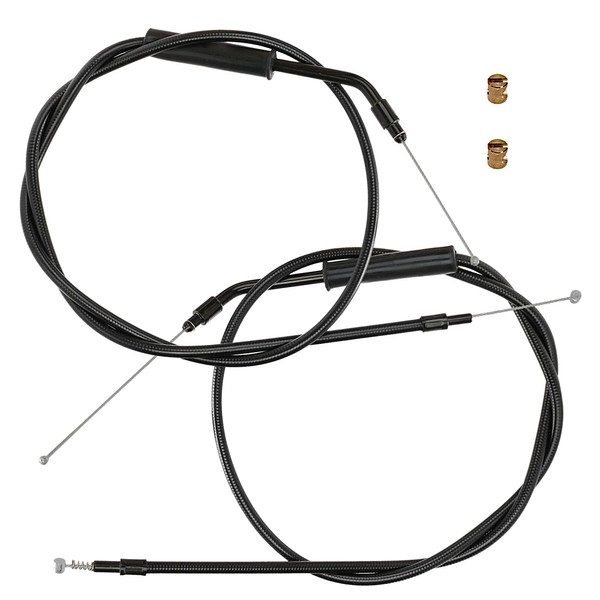 TIGERSGATE 42" Black Vinyl Stainless Steel Braided Extended Throttle and