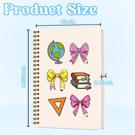 Anycarf Back to School Notebook for Teacher Student First Day of School Gifts Preppy Coquette Bow Notebook for Journal Work Meeting