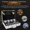Hydraulic Pressure Test Kit with 4 Gauges 1300/3500/5500/9000psi, 10 Test