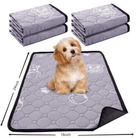 HOMSNA 4 Pack Upgrade Washable Pee Pads for Dogs, Reusable Pee Pads for Dogs, Wee Wee Pads, Absorbent Puppy Pads Pet Training Pads, Waterproof Whelping Pads 18"x24" Dog Pee Pad