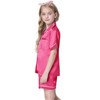 Pajamas Set for Girls Silk Button Down Pjs Satin Short