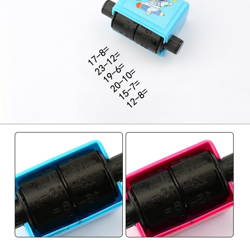 Luckious 2Pcs Roller Digital Teaching Stamp - Reusable Math Educational