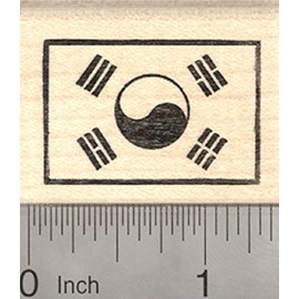 Flag of South Korea Rubber Stamp, Taegukgi