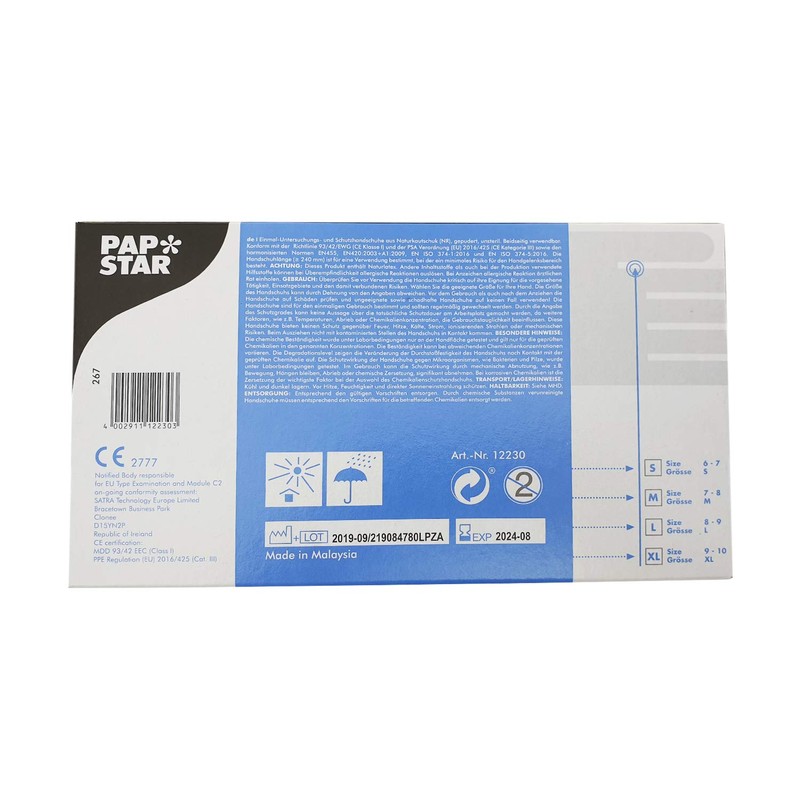 Papstar Latex Gloves, White l