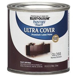 Rust-Oleum 1977730 Painter's Touch Latex Paint, Half Pint, Gloss Kona Brown