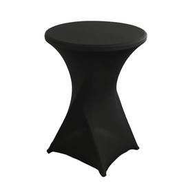 iEventStar Stretch Bar Table Covers, Spandex Bar Table Covers, Bar Tables, Wedding, Strengthening in the Foot Area, Round Tablecloth for Bistro Table, Cocktail Party (Black, Diameter 80-85 cm)