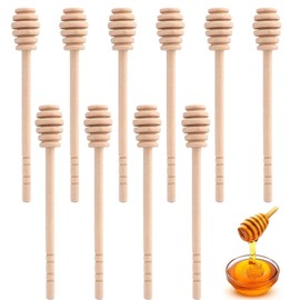 Pack of 10 honey spoons, honey spoons, wooden spoons, honey spoons, honey spoons, wooden stirrers, honey, 15 cm, odourless and food-safe