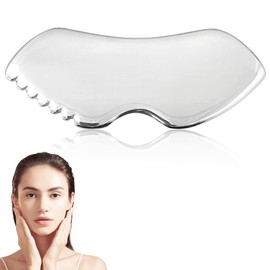 TANGZHIFEIYUE Gua Sha Facial Tools, 3 in 1 Stainless Steel Metal Guasha & Eye Cream Applicator Facial Sculpting Tool Set Eye Massager Lymphatic Drainage for Face Neck (Plastic Box 3, Count, 3)
