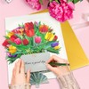 13.2 Inch Paper Flower Pop Up Cards, Flower Bouquet Card