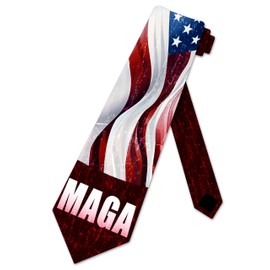 Three Rooker Republican Flag Tie Mens Patriotic Neckties USA Flag Ties for Men Trump Necktie